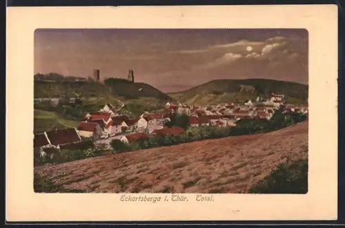 AK Eckartsberga i. Thür., Totalansicht mit Burgruine