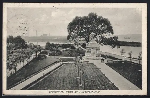 AK Emmerich, Partie am Kriegerdenkmal