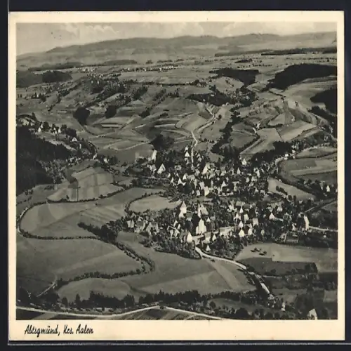 AK Abtsgmünd /Aalen, Ortsansicht, Luftaufnahme