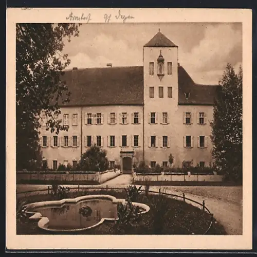 AK Arnstorf i. Ndb., Oberes Schloss, Teich, Gartenanlage