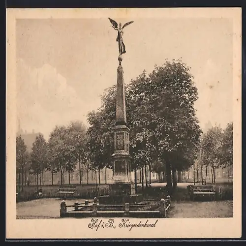AK Hof i. B., Kriegerdenkmal