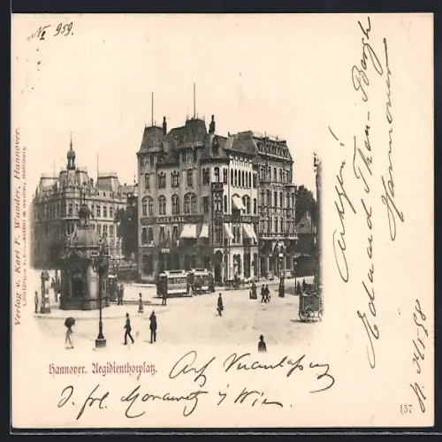 AK Hannover, Aegidientorplatz, Café