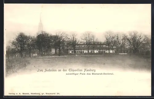 AK Hamburg-St.Pauli, Elbpavillon, Zukünftiger Platz des Bismarck-Denkmals