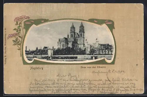 AK Magdeburg, Dom von der Elbseite
