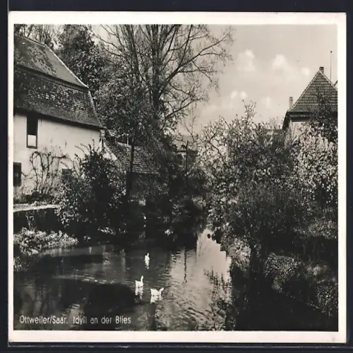 AK Ottweiler /Saar, Idylle an der Blies
