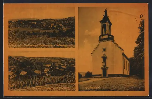 AK St. Wendel, Nussbacher Rebberg mit Blick auf Herztal, Kirche