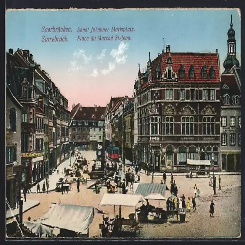 AK Saarbrücken, St. Johanner Marktplatz