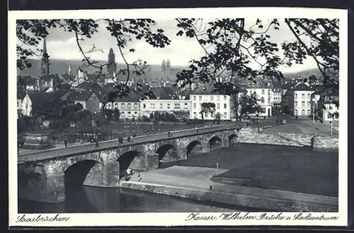 AK Saarbrücken, Kaiser-Wilhelm-Brücke, Stadtturm