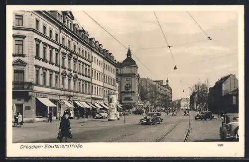 AK Dresden-Neustadt, Bautznerstrasse mit Geschäften