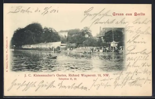 AK Berlin-Tiergarten, J. C. Kistenmacher`s Garten, Richard Wagnerstr. 10, Gartenlokal