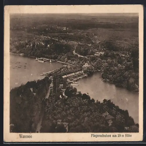 AK Berlin-Wannsee, Fliegeraufnahme aus 200 m Höhe