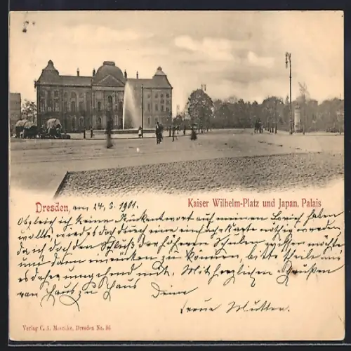 AK Dresden-Neustadt, Kaiser Wilhelm-Platz und Japan. Palais