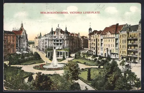 AK Berlin-Schöneberg, Victoria Luise-Platz, Brunnen