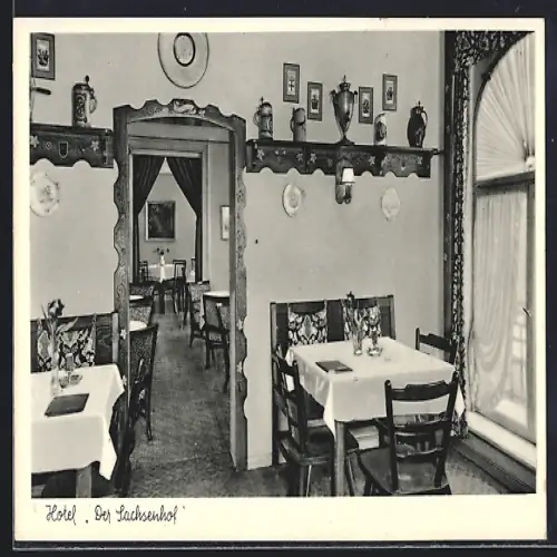 AK Berlin-Schöneberg, Hotel Der Sachsenhof, Speisesaal, Motzstrasse 7