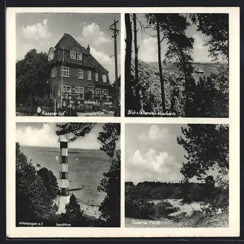 AK Hamburg-Wittenbergen, Rissener Hof, Leuchtturm, Rissener Heide
