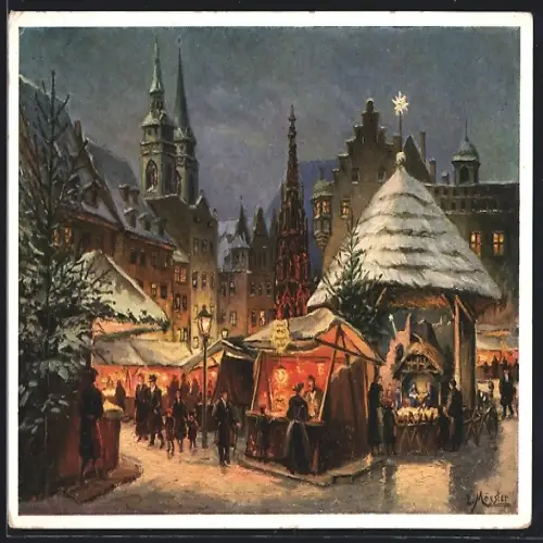 Künstler-AK Nürnberg, Christkindlesmarkt