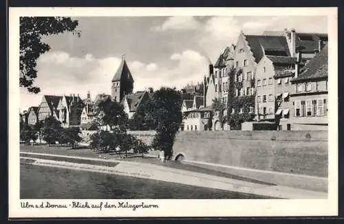 AK Ulm a. d. Donau, Blick auf den Metzgerturm
