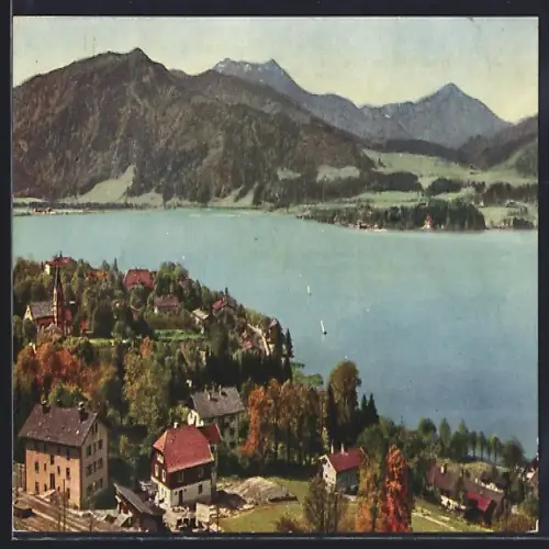 AK Tegernsee, Blick auf den See gegen Abwinkel