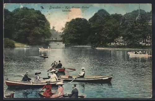 AK Dresden, Kgl. Grosser Garten mit Carolasee