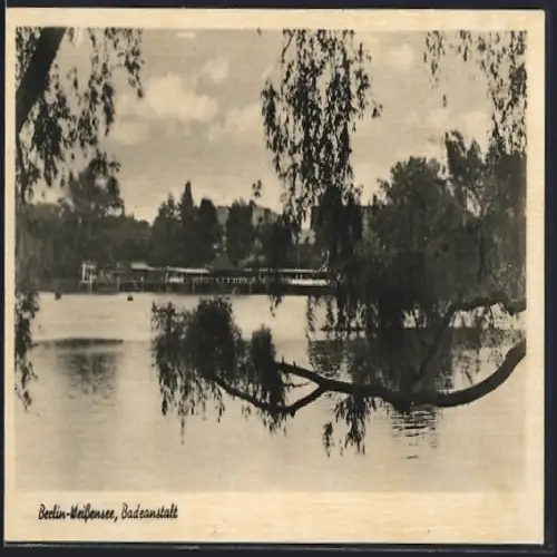 AK Berlin-Weissensee, Blick auf die Badeanstalt
