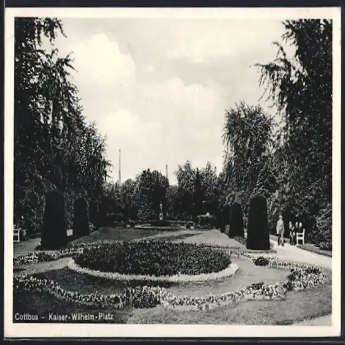 AK Cottbus, Kaiser-Wilhelm-Platz, Parkanlage
