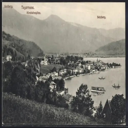 AK Tegernsee, Seeblick mit Wallberg und Setzberg