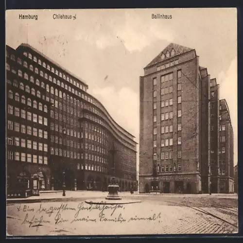 AK Hamburg-Kontorhausviertel, Chilehaus und Ballinhaus