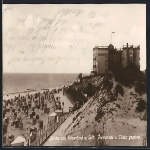 AK Westerland a. Sylt, Promenade von Süden gesehen