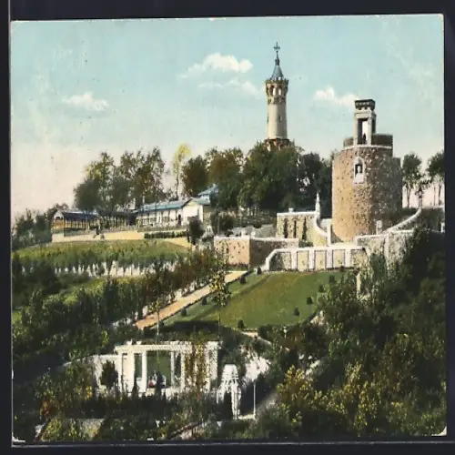 AK Brandenburg /Havel, Marienberg mit Bismarckwarte und Kriegerdenkmal