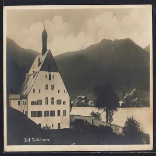 AK Walchensee, Ortsansicht mit See