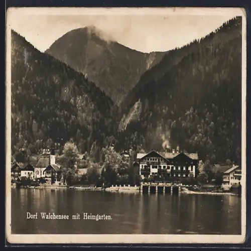 AK Walchensee, Dorfansicht mit Heimgraten