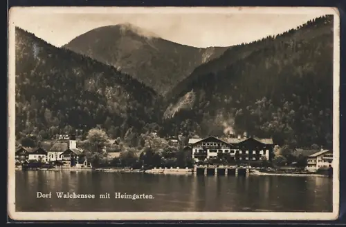 AK Walchensee, Dorfansicht mit Heimgraten