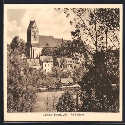 AK Lychen /U.M., Am Stadtsee