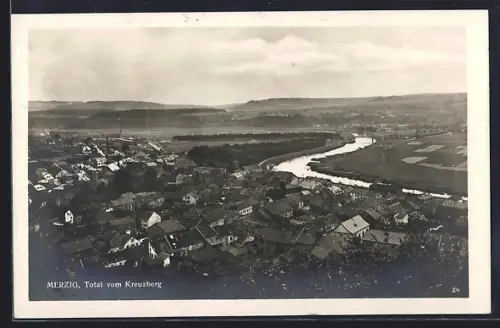 AK Merzig, Ortsansicht vom Kreuzberg