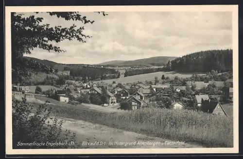 AK Engelsbach i. Th., Blick auf den Ort, im Hintergrund Altenbergen und Catterfeld