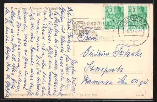 AK Dresden, Altmarkt, Westseite