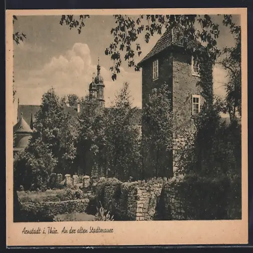 AK Arnstadt i. Thür., An der alten Stadtmauer