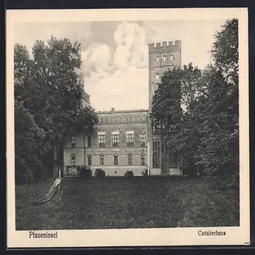 AK Berlin-Wannsee, Pfaueninsel, Partie am Cavalierhaus