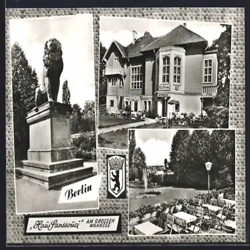 AK Berlin-Wannsee, Restaurant und Cafe Haus Sanssouci, Am Grossen Wannsee 60