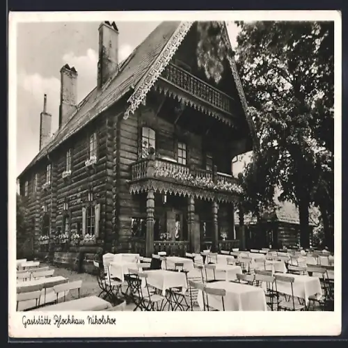 AK Berlin-Wannsee, Gaststätte Blockhaus Nikolskoe