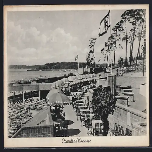 AK Berlin-Wannsee, Terrasse am Ufer, 