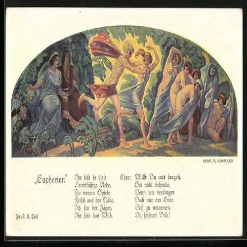 Künstler-AK Faust II. Teil, Euphorion, Liebespaar