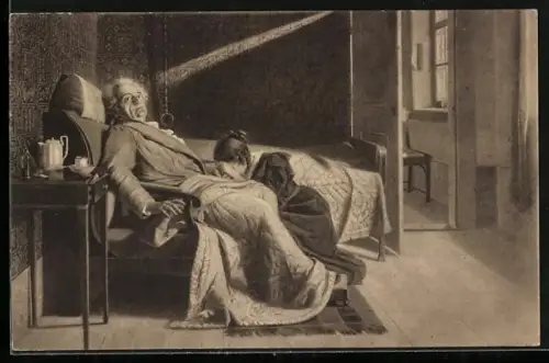 Künstler-AK Weimar, Goethehaus, Mehr Licht