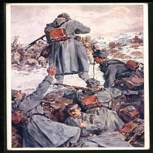 AK Rotes Kreuz Nr. 199: Warasdiner Soldaten auf dem Schlachtfeld