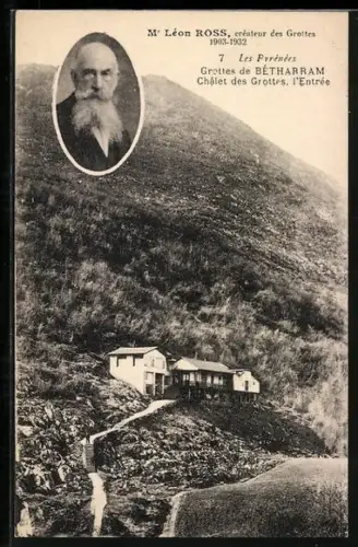 AK Betharram, grottes de Betharam, portrait de M. Léon