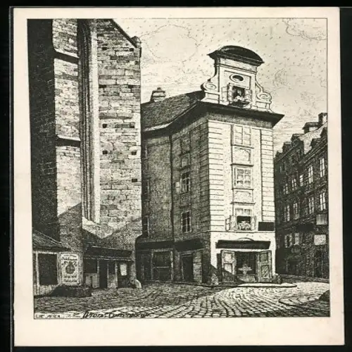 Künstler-AK Ulf Seidl: Wien, Currentgasse