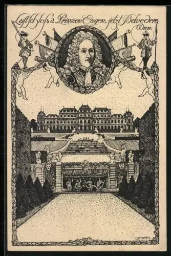 Künstler-AK Ulf Seidl: Wien, Lustschloss d. Prinzen Eugen von Frankreich, jetzt Belvedere, Portrait