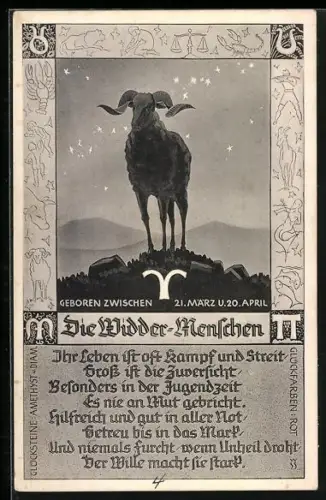 AK Sternzeichen Widder, Charaktereigenschaften der Widder-Menschen