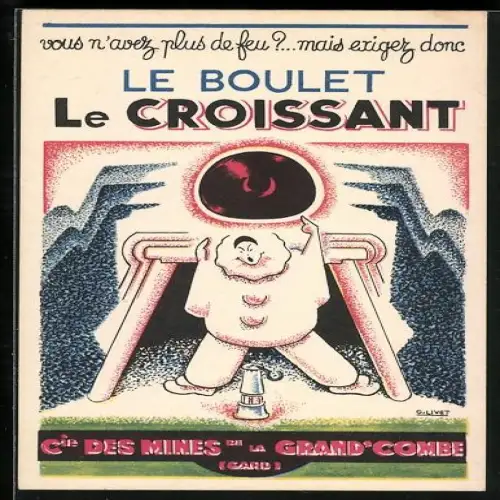 Künstler-AK Le Grand Combe, Cie. des Mines de la Grand`Combe, Le Boulet, le Croissant