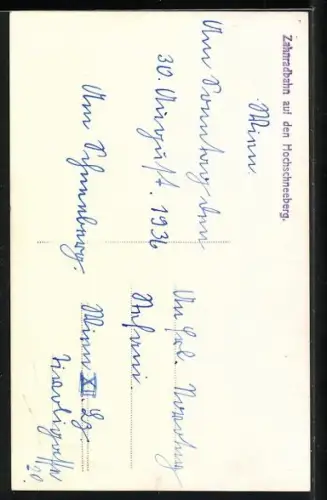 AK Hochschneeberg, Zahnradbahn